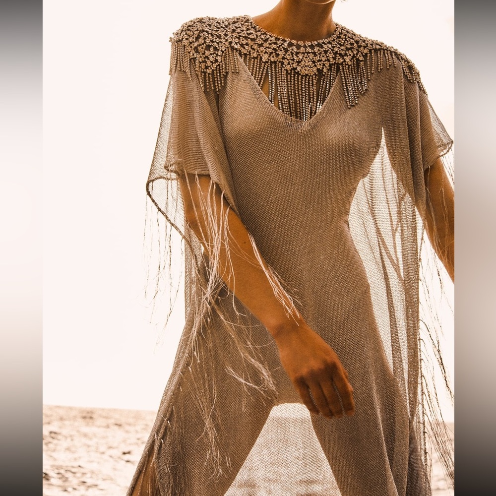 Zara semi sheer kaftan dress